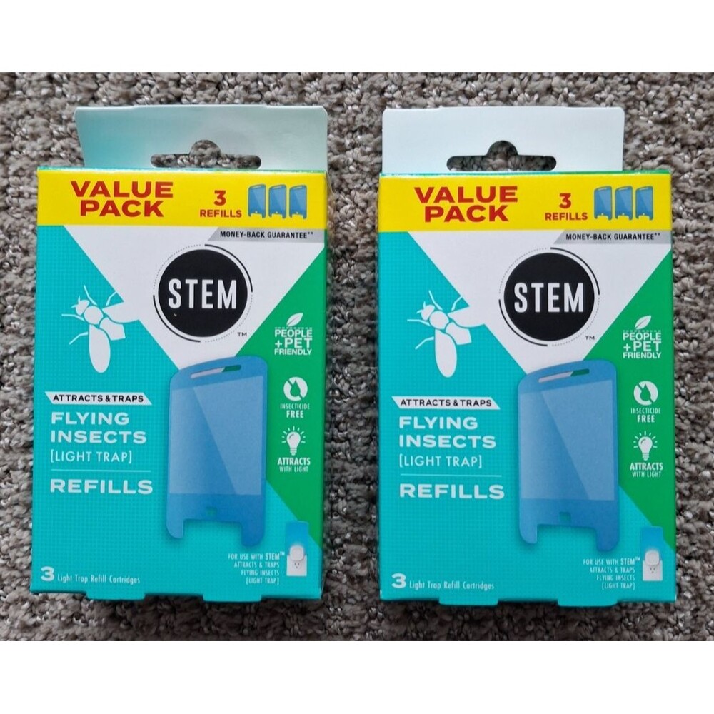 Lot of 2 Stem Flying Insect Light Trap Refill Cartridges Only 6 Refills